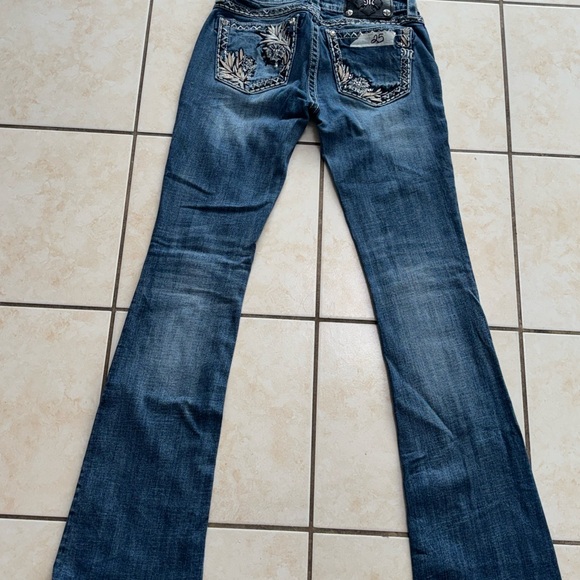 Miss Me Flare Jeans with Embroidered Pockets - Picture 1 of 4